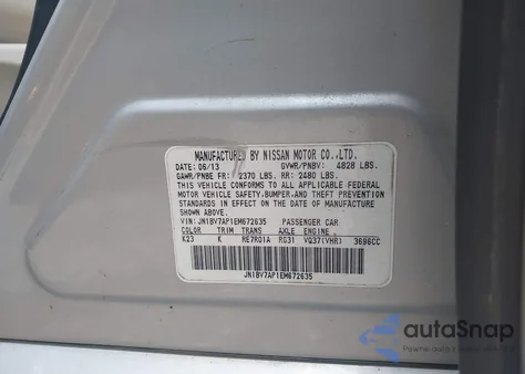 2014 Infiniti Q50 из США, поврежденный, VIN JN1BV7AP1EM672635